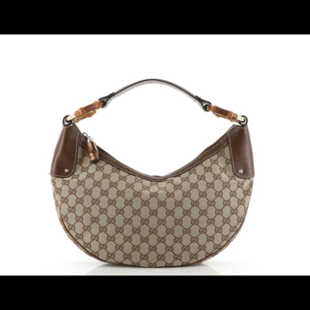 Authentic Gucci Bamboo Ring Half Moon Hobo